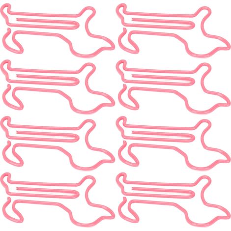 100 Stück niedliche Büroklammern in Hundeform, farbecht, rostfrei, tragbar und leicht, ideal für Zuhause, Büro und Schule, rosa (1/5)