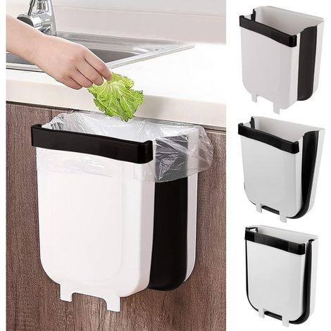 Poubelle pliable de cuisine, petite poubelle portable, adaptée aux tiroirs de chambre à coucher, dortoirs et voitures (1/5)