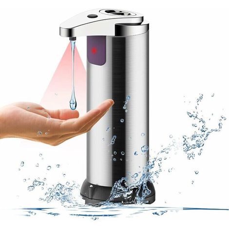 Seifenspender Automatischer Seifenspender, berührungsloser Seifenspender mit Infrarotsensor, wasserdichter, an der Wand montierter automatischer Seifenspender, Edelstahl, für Büro, Hotel, Rest
