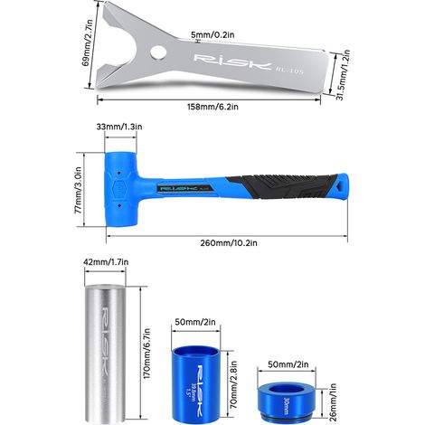 Outil de retrait de tasse de casque de bol supérieur et inférieur de vélo, dissolvant universel de pièces de tête de vélo (1/5)