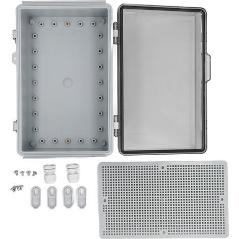 Boîte de jonction électrique étanche 175x275x110mm, boîtier de projet en plastique ABS IP67 avec plaque de montage (1/5)