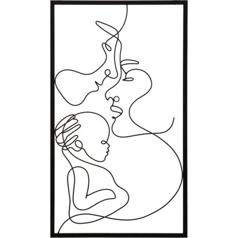 Panneau décoratif mural en métal, 40x1,3x70 cm – Family (1/5)