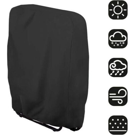 QORVA
-Housse de chaise pliante Housse de protection pour chaise longue Bain de soleil Mobilier de jardin étanche anti-UV Protection contre les dommages, 71 x 110 cm(noir)..