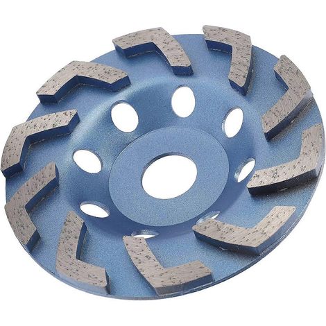 Diamantschleifscheibe, Topf, 10 Zähne, blau, 125 mm, zum Schleifen von Beton, Stein und Zement
