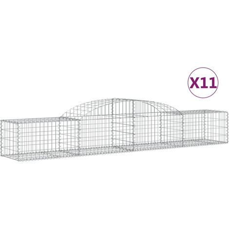 Paniers à gabions arqués 11 pcs  Mur en gabion 300x50x40/60 cm fer galvanisé