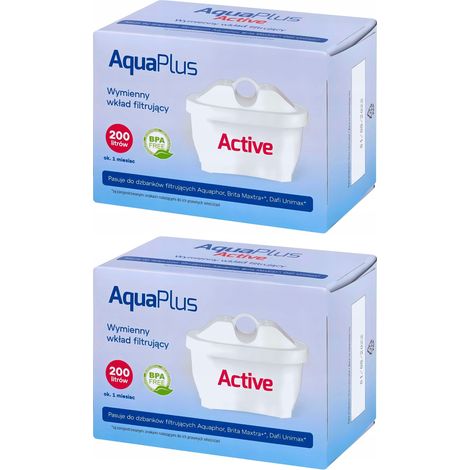 Cartuccia filtro acqua AquaPlus Active per caraffa (2 pezzi) (1/5)