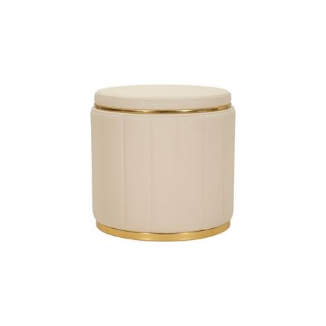 Pouf london avec boîte de rangement crème, ø 46,5x44 (1/5)