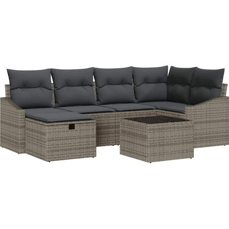 Maison Exclusive - Sofa Set mit Kissen mit Speicher Grau Poly-Rat