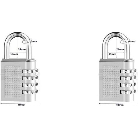 [2 Pièces] 4-Digit Cadenas à Combinaison. Serrure Combinée Imperméabiliser. Métal étanche et Fermoir Combiné en Acier Plaqué (17B Electric White) (1/5)