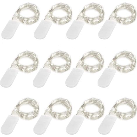 Guirlande Lumineuse Étoilée - 20 LED - Fil Argenté Souple - Alimentation Pile CR2032 - 2 m - Pour Décoration Intérieure Extérieure Fêtes Mariages DIY (1/5)