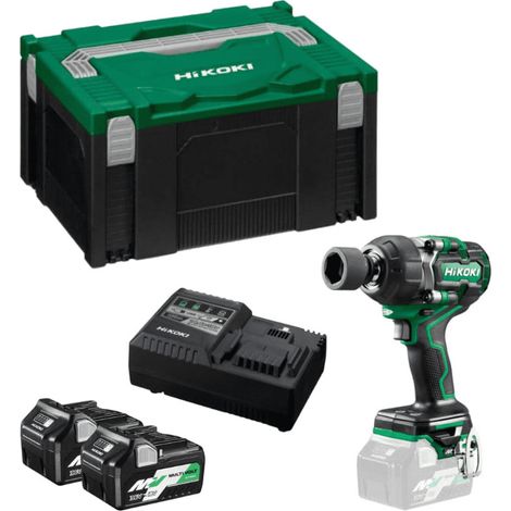 Hikoki – Boulonneuse à choc 36V – Couple 1050 Nm – Moteur Brushless – 2 batteries 2.5Ah – Carré 1/2" 12,7 mm – Chargeur rapide USB