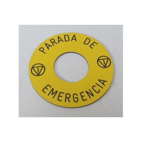 Etiquette diam 16 diam 45 mm parada emergencia SCHNEIDER ELECTRIC ZB6Y7430