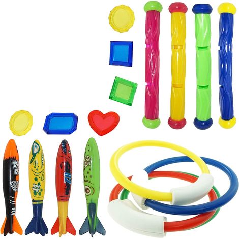 Ensemble de jouets de plongée sous-marine pour enfants, 21 pièces, anneau de plongée