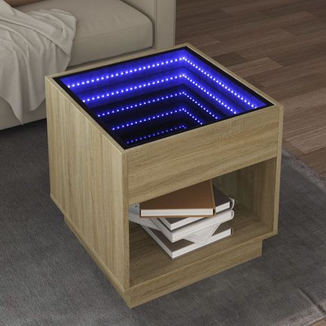 Couchtisch mit Infinity-LED Sonoma-Eiche 50x50x50 cm (1/5)