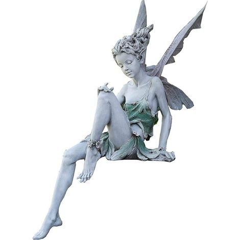 Figurine de jardin représentant des elfes assis, 22 cm, statue d'ange, figurine de jardin, statue de fée, décoration de jardin (1/5)