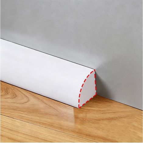Bande flexible autocollante en caoutchouc, avec moulure à 4 tours, pour sols, coins, baignoire (blanc) (1/5)