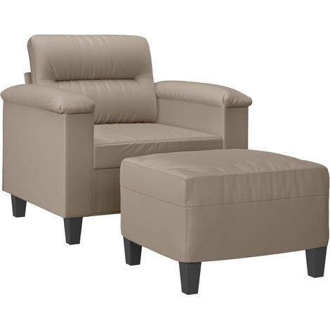 vidaXL Poltrona con Poggiapiedi tortora 60 cm in Tessuto Microfibra (1/4)