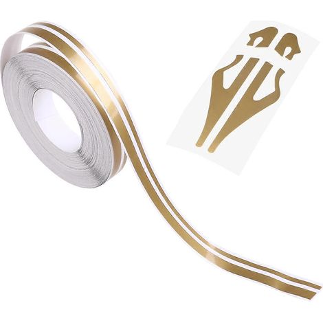 Autocollant pour gourde de vélo, ruban adhésif décoratif, ruban adhésif décoratif pour automobile, autocollant décoratif pour ceinture de caisse de voiture-Golden