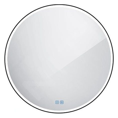 Nimco - Miroir avec éclairage LED, diamètre 80 cm, touches tactiles, noir ZPC 28002RVX-90 (1/5)