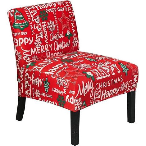 Simple Armless Printed Chair Cover - Christmas Tree Retractable Chair Cover - Chaise Lounge Cover (1/5)