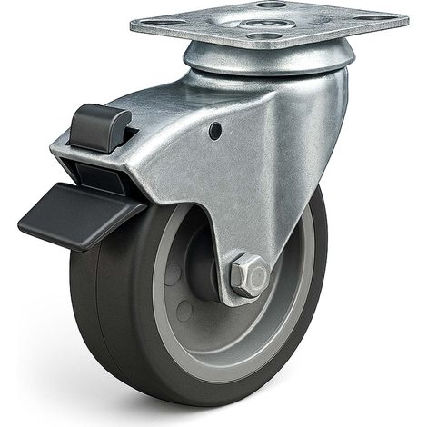 Rueda giratoria con freno para transporte 100mm 80kg Rueda para muebles Cargas pesadas marcha suave