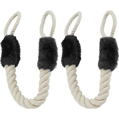 Set of 2 rope door stoppers in black (1/5)