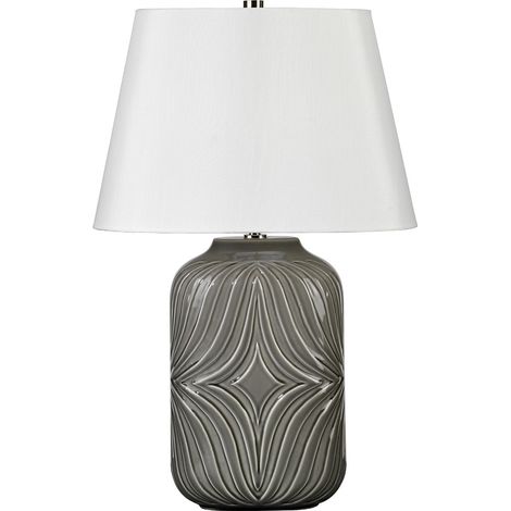 Lampada da tavolo Muse grigia porcellana E27 Elstead