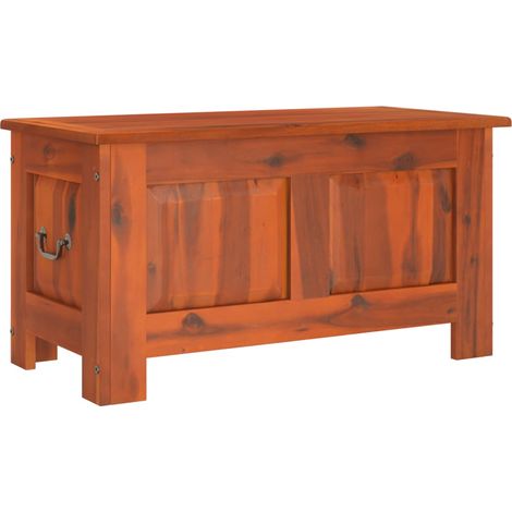 Coffre de rangement avec couvercle marron bois massif d'acacia CFW403774 (1/5)