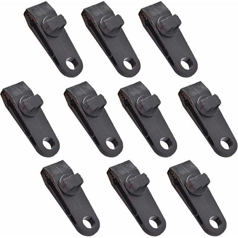 VURAHOME - 10 Pinces de bâche Auvent Coupe-Vent Serre la Pince Crocodile en Plastique pour Tente de Camping pour Les activités de Plein air (1/5)