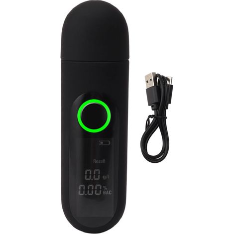 Testeur d'Alcool Numérique Haute Précision Écran LCD HD Rechargeable USB Portable pour Usage Domestique Noir (1/5)