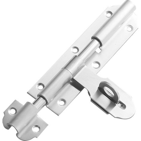 Targette de Porte Exterieur avec Fermoir à Cadenas, Loquet de Porte Coulissante en Acier Inoxydable, Petit Loquet Verrou de Porte avec Vis pour Entrepôt Garage Grange Portail Cour Porte (1/3)