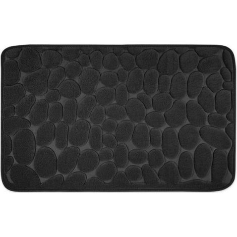Tapis De Bain - Mousse Memoire De Forme - 40x60 Cm - Antidérapant Arriere - Noir - 1 Unite (1/5)