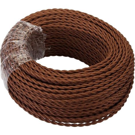 Green Cable Electrique Tissé - 10 3 Noyaux Corde Cable Electrique 3×0.75mm² Fil électrique Lampe Cable Lumiere Fil Electrique Corde, Café (1/4)