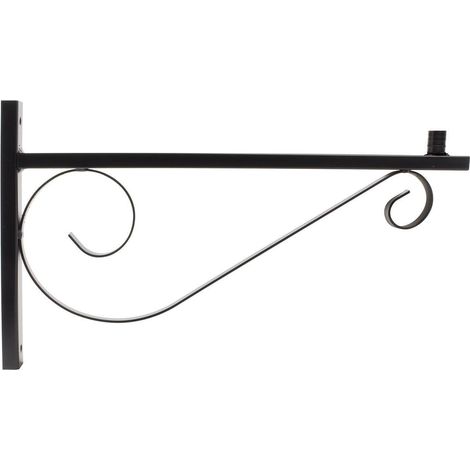 Ledkia – Bras de fixation 60cm pour luminaires d'éclairage public noir – Fer forgé résistant aux intempéries – Filetage métrique 17mm