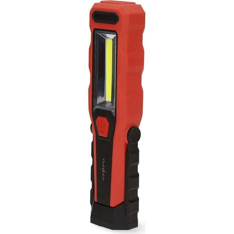 Nedis Lámpara de Trabajo LED negra y roja recargable