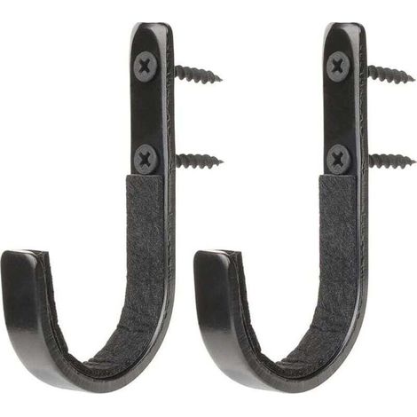 Lot de 2 crochets en métal noir pour fusils, fusils de chasse, pour montage mural, rangement pour armoires, supports d'intérieur pour armes à feu (3,5 × 1,5 pouces) (1/3)