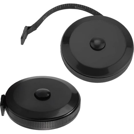 Lot de 2 mètres ruban rétractables, ruban souple double face, règle portable 150 cm, noir (1/5)