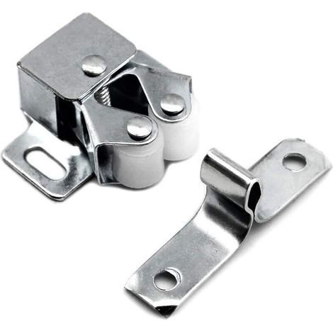 12 Pcs Armoire Catches loquets pour porte à Double Rouleaux plaqués au Zinc Loqueteau d'armoire Ferme-portes Pour Armoire de Cuisine, Placard et Tiroir (1/5)