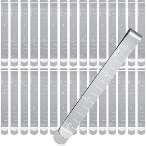 Pinces à coudre en acier inoxydable - Règle de mesure de 7,6 cm (3 pouces), idéale pour les ourlets, etc. - Lot de 30, argentées (1/5)