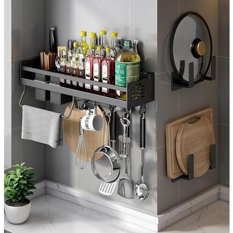 3 Pièces Porte Tasse à à Suspendre, Placard Rangement Crochets Suspension, Porte Verres Suspendu sous Armoire Organisateur sans Perçage (1/4)