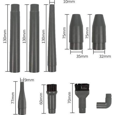 Set di 9 accessori per aspirapolvere con set di spazzole angolari multifunzionali e bocchetta in plastica (1/5)