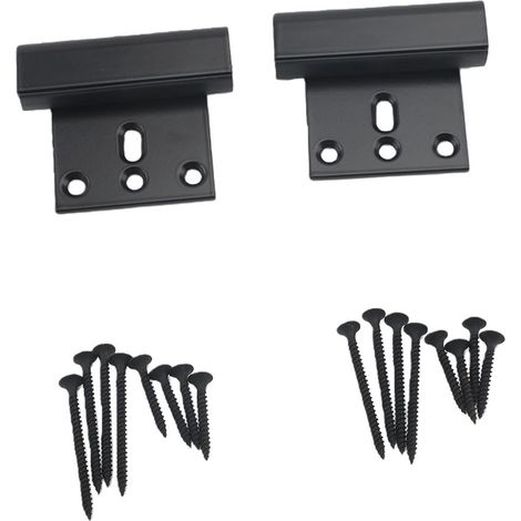 Lot de 2 verrous de sécurité antivol pour porte d'entrée, en aluminium noir, pour hôtel. (1/5)