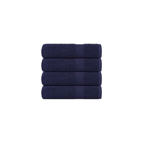 Servilletas de ducha FROGN, lote de 4, azul marino, 70 x 140 cm, 360 g/m² - Crezuo (1/4)