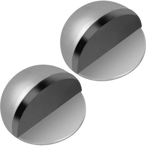 Topes de puerta autoadhesivos para suelo - 2 topes de puerta ovalados con almohadillas de goma amortiguadoras. (1/5)