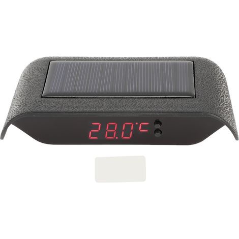 Horloge solaire LED lumineuse numérique portable pour voiture camion décoration rouge (1/5)