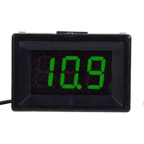 Digitales Voltmeter 0,36 Zoll Zweidraht DC 2,4-30 V LED-Anzeige Spannungsmesser Wasserdicht (Grün)