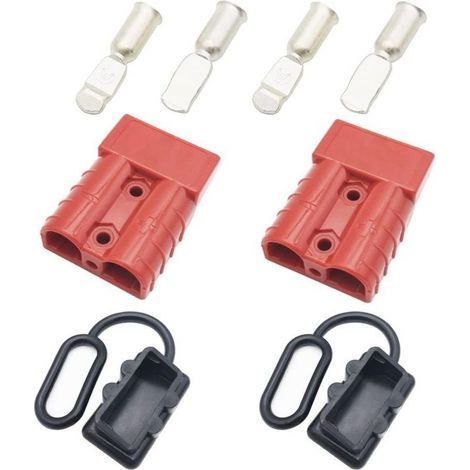 Battery Connector, 50A 600V Battery Quick Connect Connector Socket, for Car Motorhome Caravan Motorcycle Boat (Red) (1/5)