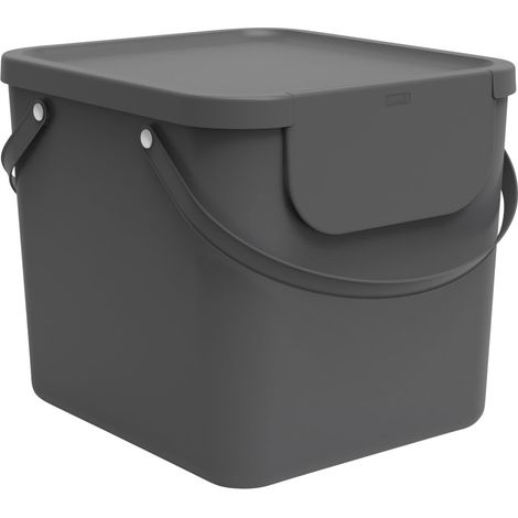 Rotho Mülltrennungssystem Albula 40 L anthrazit Recyclingbehälter Mülltrennungssysteme