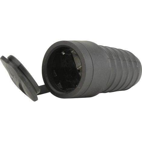 Schutzkontakt-Kupplung Gummi PVC-Ei IP44 Deckel schwarz Stecker & Kupplungen (1/3)
