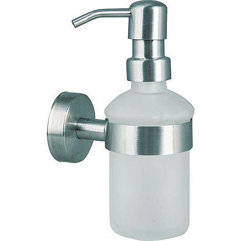 Distributeur de savon serie Axial verre satiné,inox mat avec fixation (1/4)